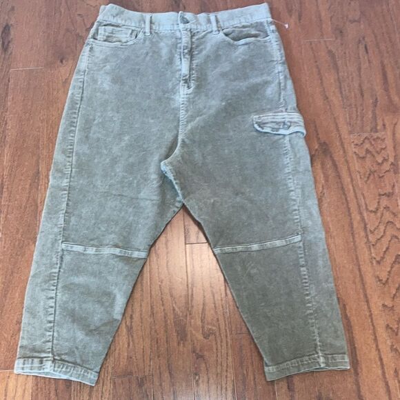 FIVE FOUR Los Angeles 34 High Waisted Gold Western Unisex Corduroy Cargo Jeans - Picture 5 of 13